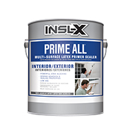 BREWSTER PAINT & DECORATING CENTER Prime All™ Multi-Surface Latex Primer Sealer is a high-quality primer designed for multiple interior and exterior surfaces with powerful stain blocking and spatter resistance.

Powerful Stain Blocking
Strong adhesion and sealing properties
Low VOC
Dry to touch in less than 1 hour
Spatter resistant
Mildew resistant finish
Qualifies for LEED® v4 Creditboom